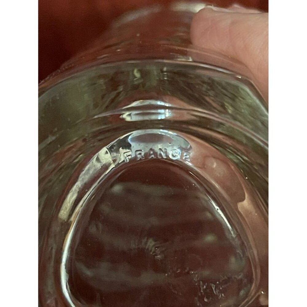 French Geometric Clear Triangular Shaped Glass Vase Made In France - Picture 4 of 16